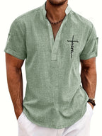 Mario™ | Camisa elegante de manga corta y cuello alto