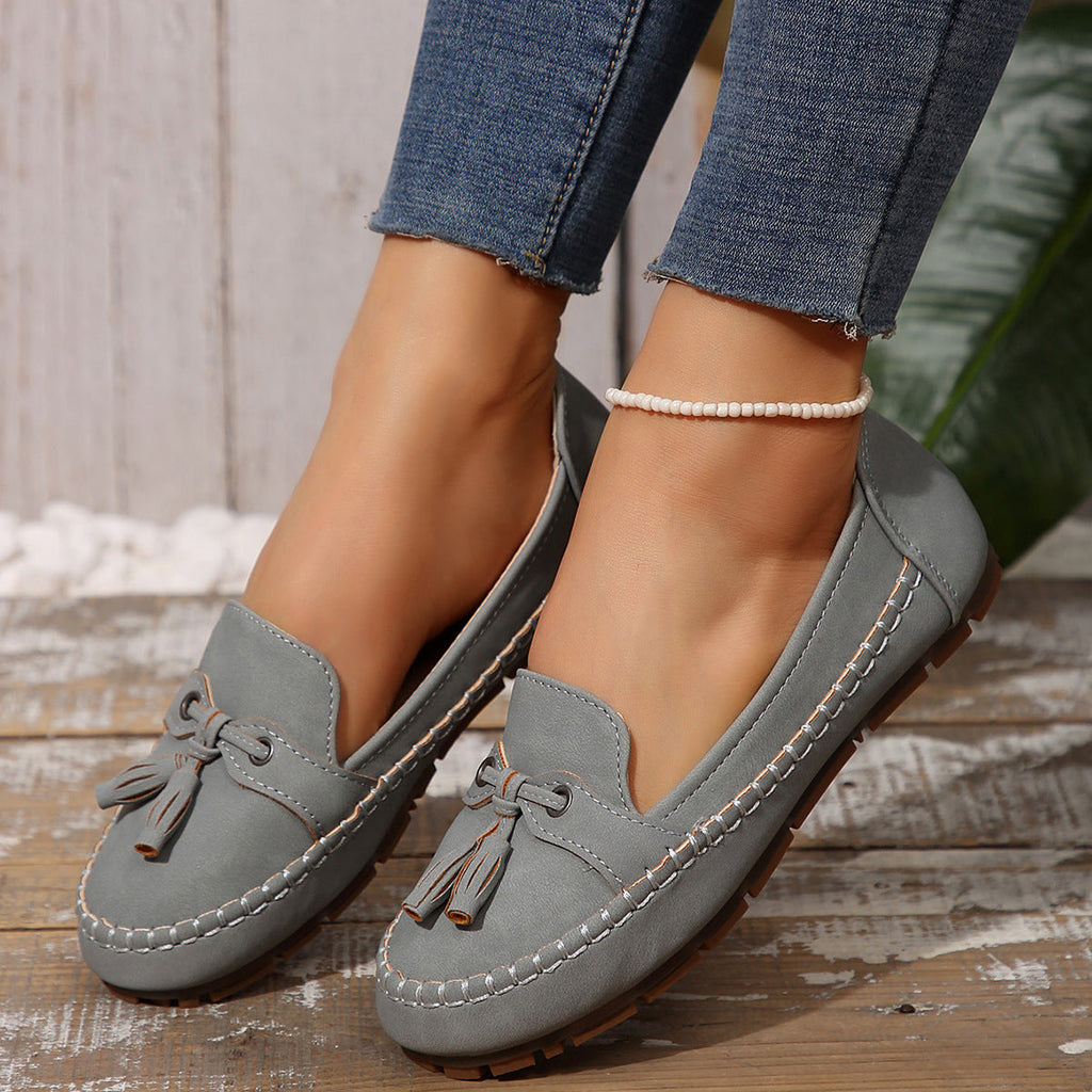 Julia - Mocasines de punta redonda para mujer
