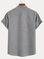 Mario™ | Camisa elegante de manga corta y cuello alto