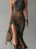 Elena | Vestido largo de un solo hombro