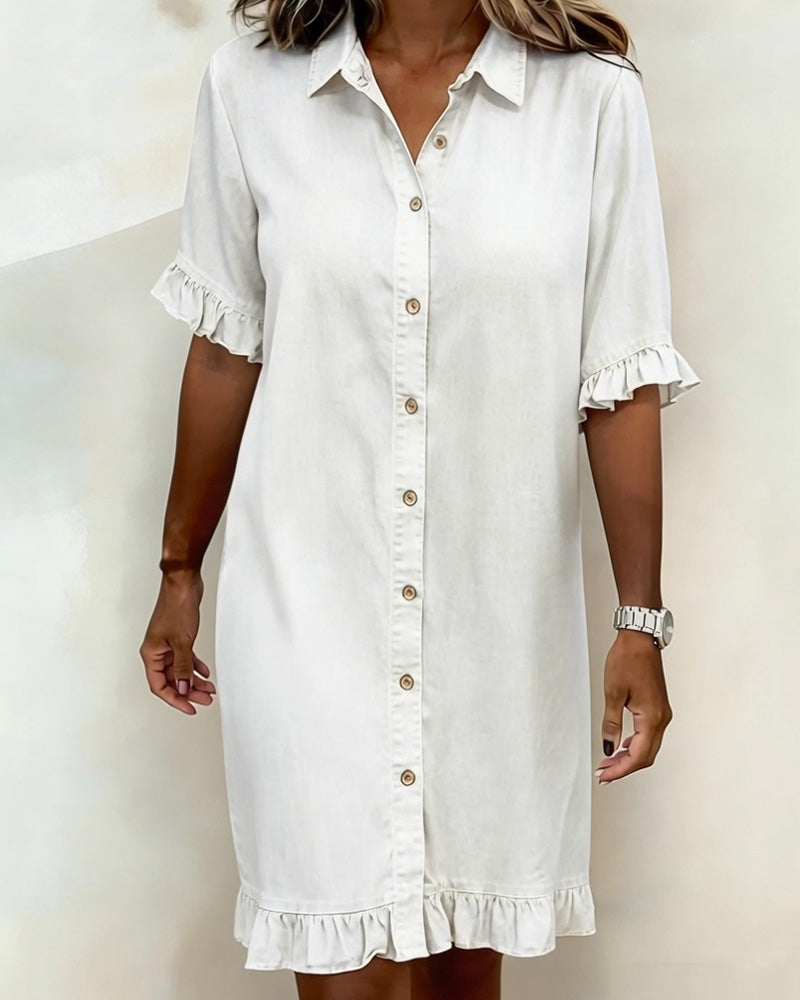 Josefina | Vestido de denim cómodo con fruncido favorecedor