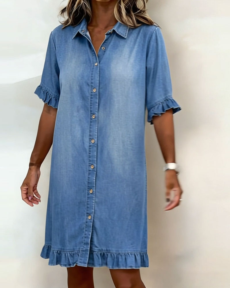 Josefina | Vestido de denim cómodo con fruncido favorecedor