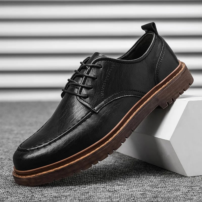 CARLOS - Zapatos de cuero genuino de corte bajo