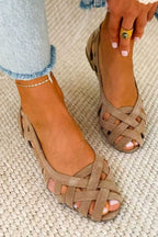 Zara - Sandalias planas de puntera abierta y tejido entrecruzado