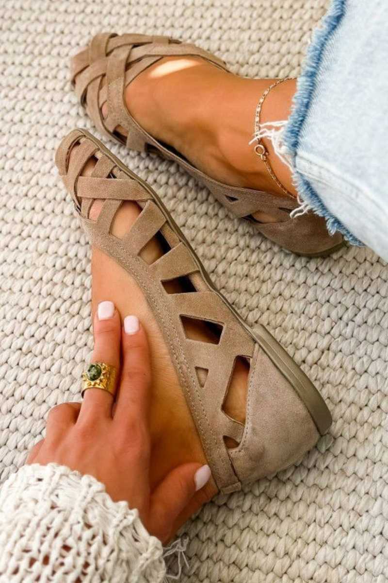 Zara - Sandalias planas de puntera abierta y tejido entrecruzado