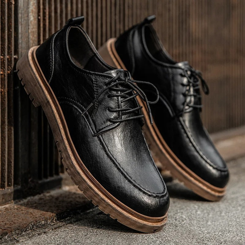 CARLOS - Zapatos de cuero genuino de corte bajo