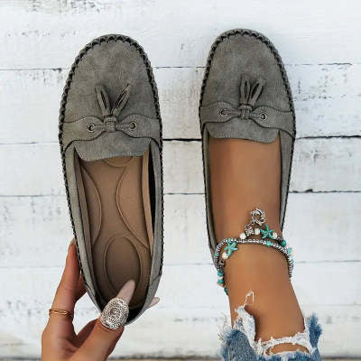 Julia - Mocasines de punta redonda para mujer