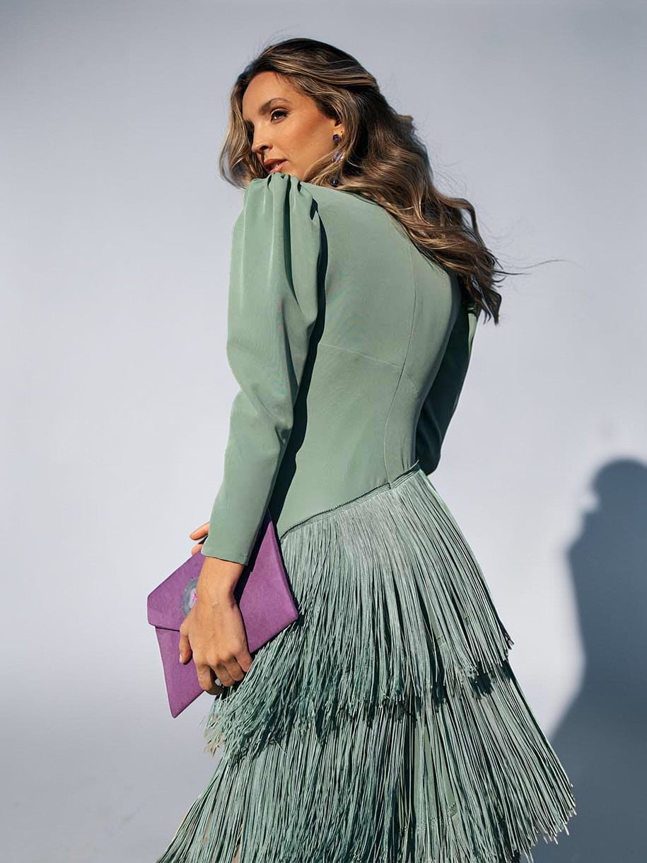 Sofía | Vestido con flecos elegante