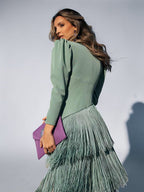 Sofía | Vestido con flecos elegante