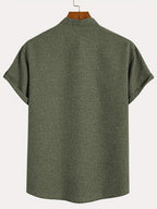 Mario™ | Camisa elegante de manga corta y cuello alto