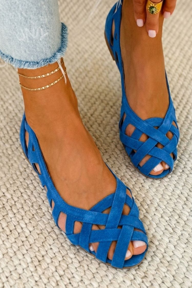 Zara - Sandalias planas de puntera abierta y tejido entrecruzado