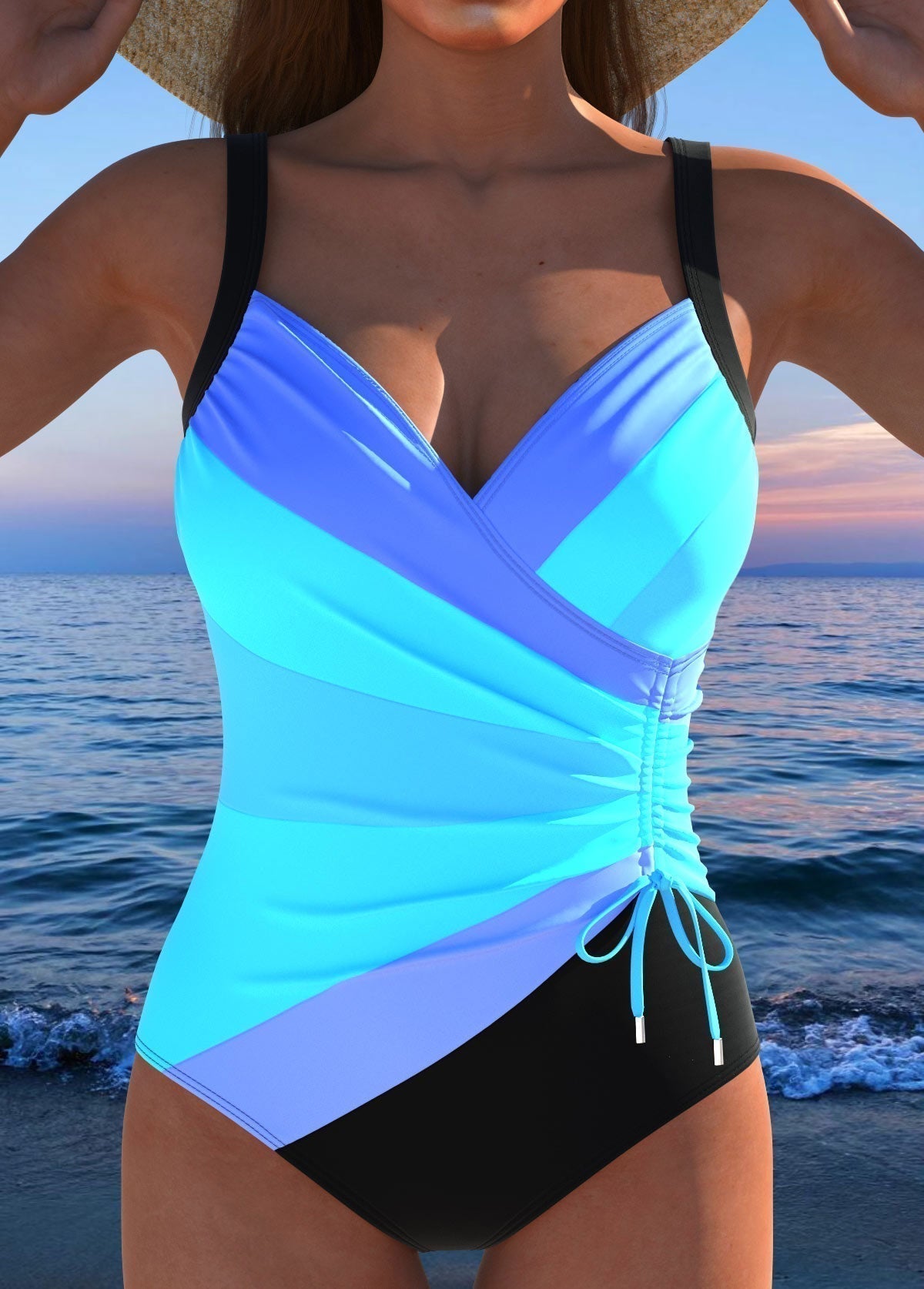 Zaya | Bañador envolvente de lujo con estampado colorido
