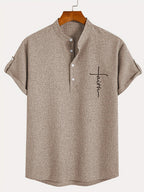 Mario™ | Camisa elegante de manga corta y cuello alto