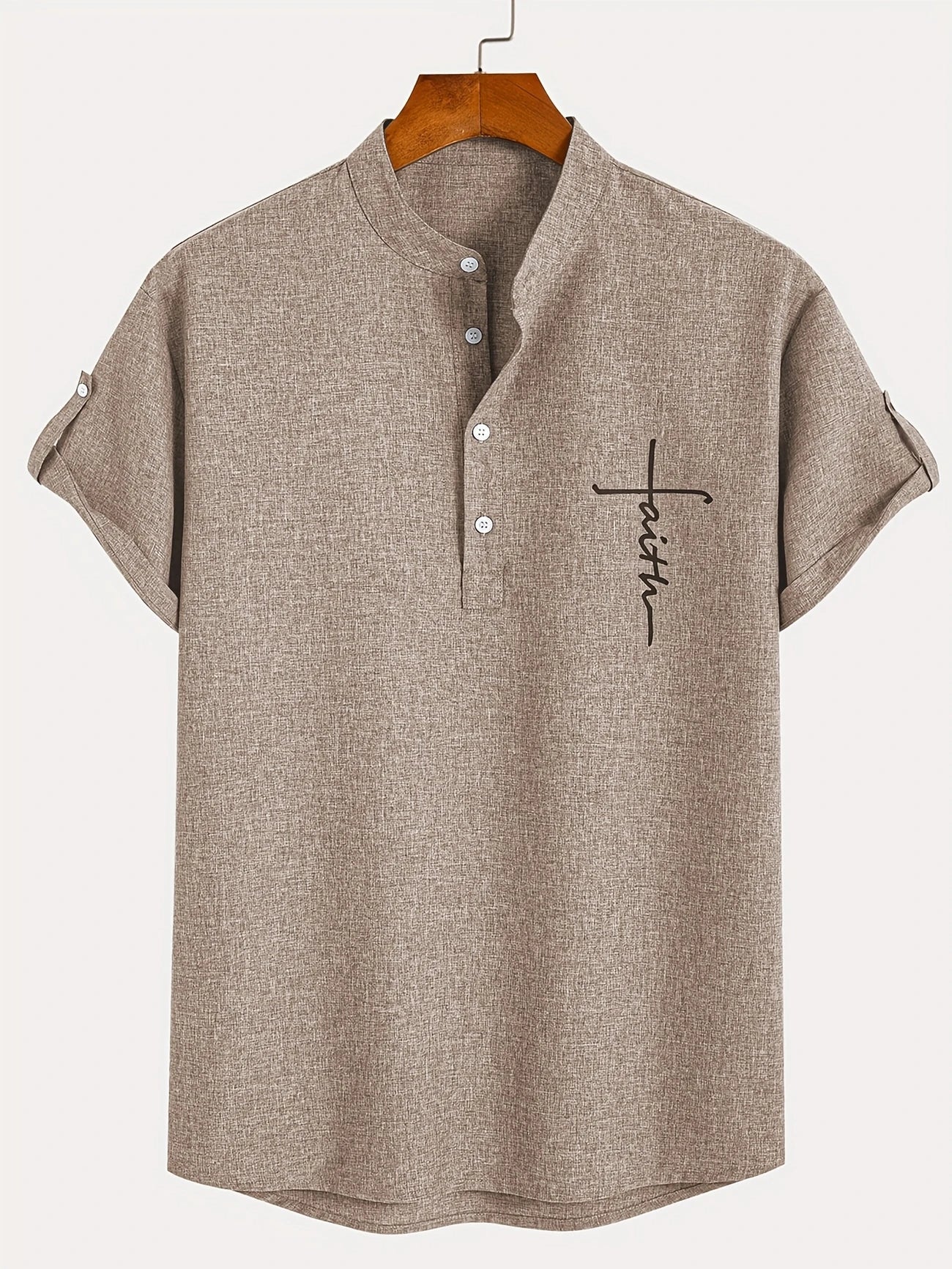 Mario™ | Camisa elegante de manga corta y cuello alto