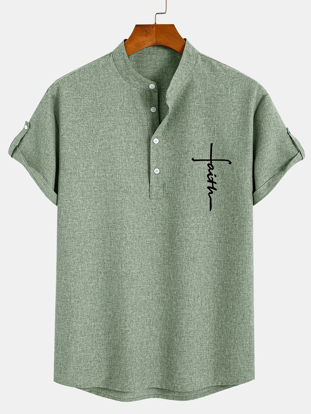 Mario™ | Camisa elegante de manga corta y cuello alto
