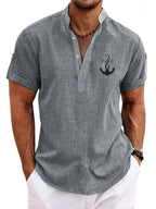 Mario™ | Camisa elegante de manga corta y cuello alto