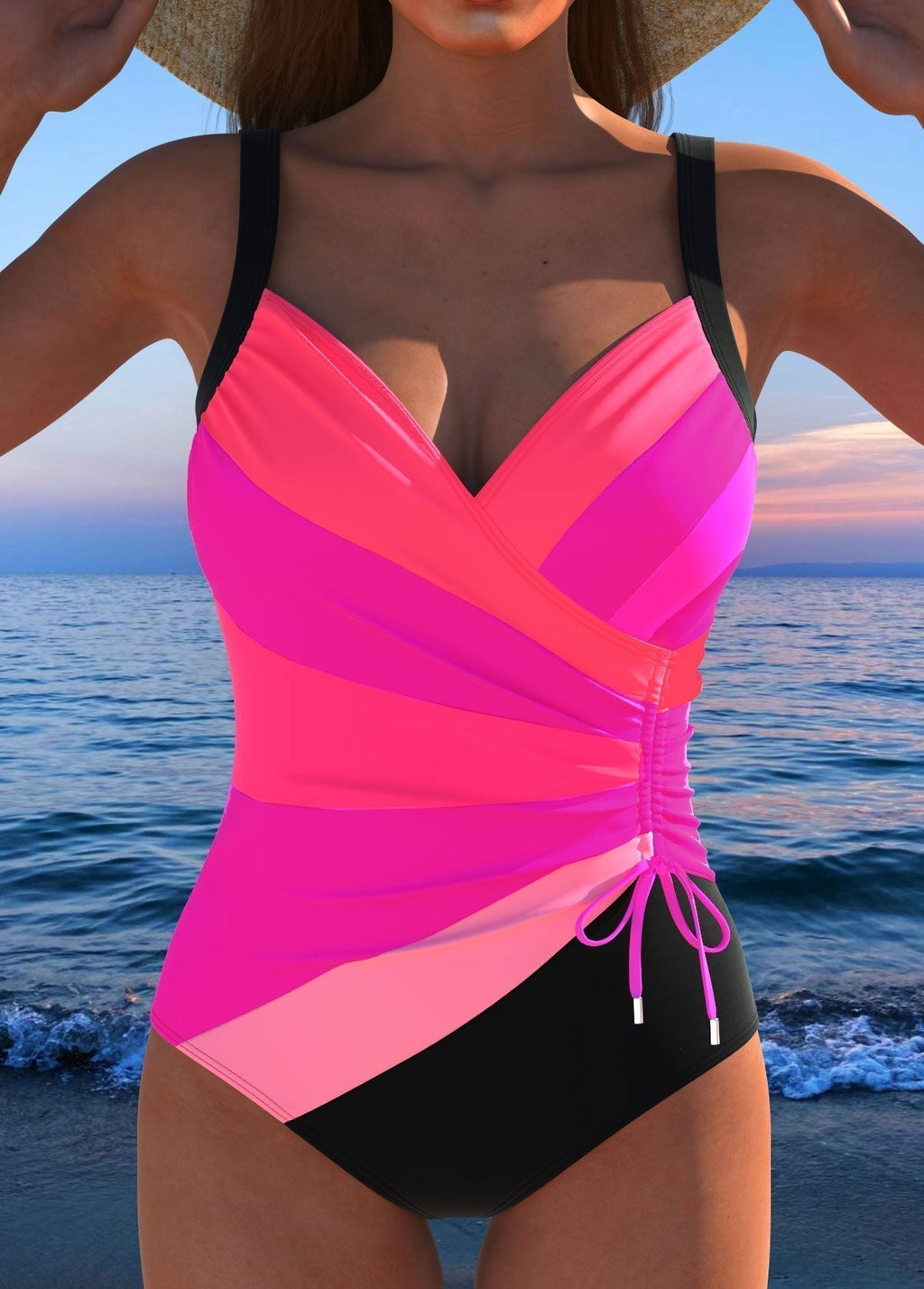Zaya | Bañador envolvente de lujo con estampado colorido