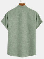 Mario™ | Camisa elegante de manga corta y cuello alto