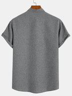 Mario™ | Camisa elegante de manga corta y cuello alto