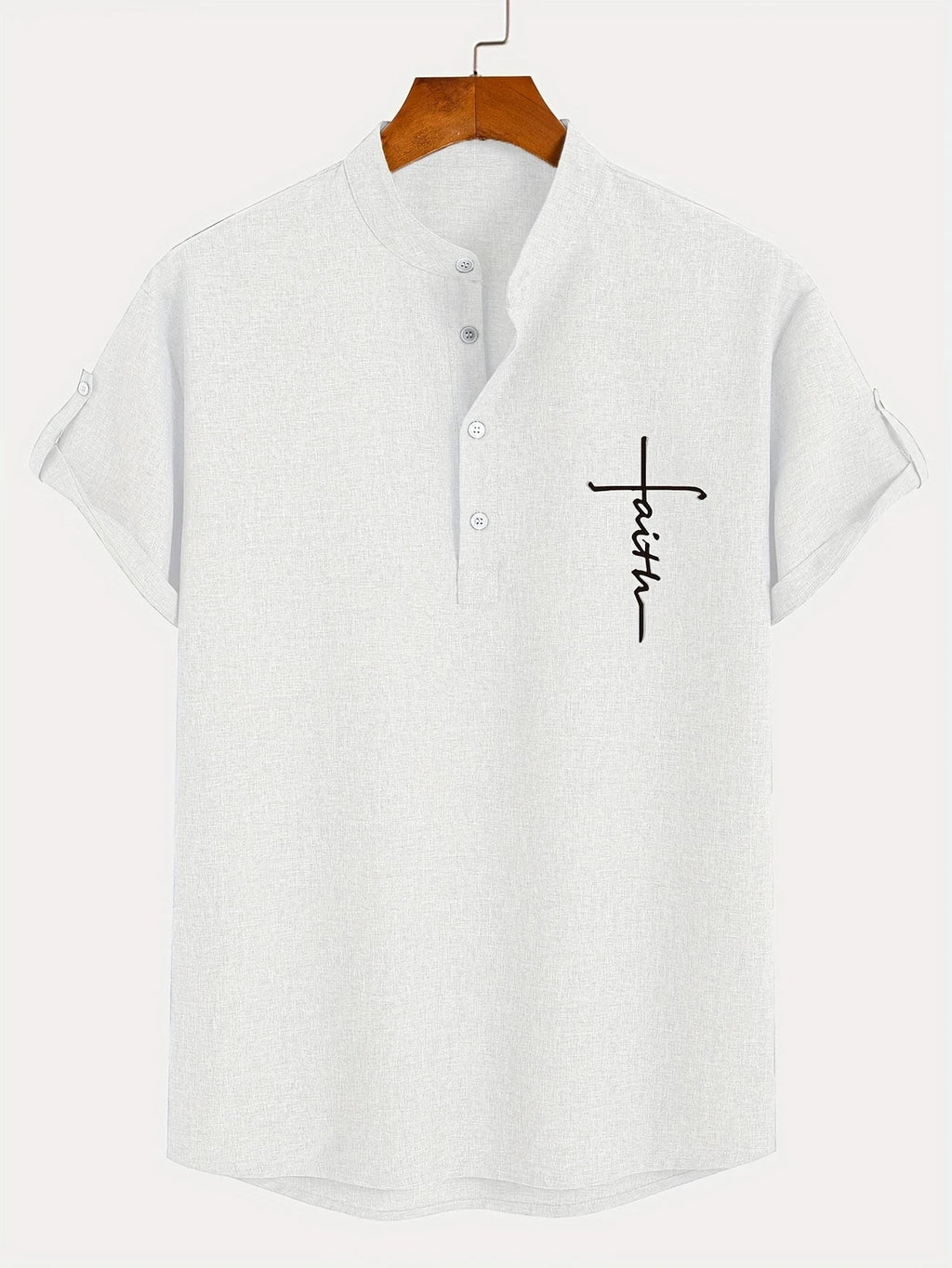 Mario™ | Camisa elegante de manga corta y cuello alto