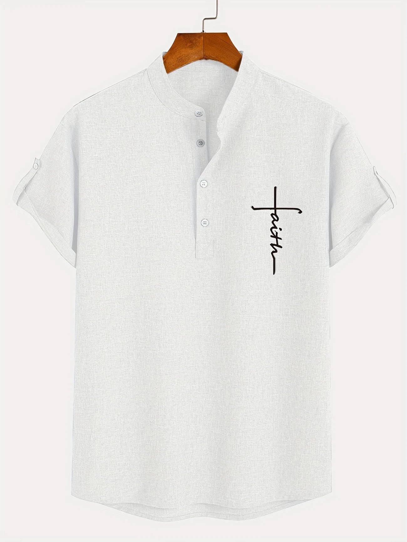 Mario™ | Camisa elegante de manga corta y cuello alto