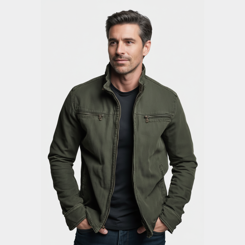 David | Chaqueta vintage de algodón con cremallera