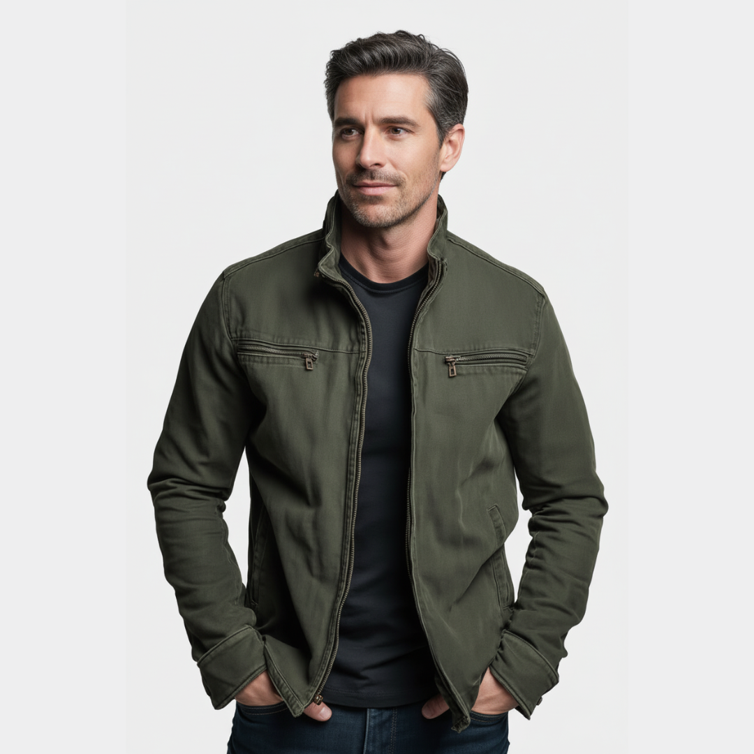 David | Chaqueta vintage de algodón con cremallera