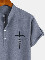Mario™ | Camisa elegante de manga corta y cuello alto