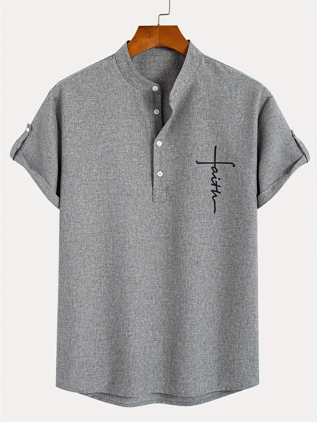 Mario™ | Camisa elegante de manga corta y cuello alto