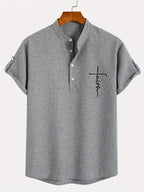 Mario™ | Camisa elegante de manga corta y cuello alto