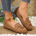 Julia - Mocasines de punta redonda para mujer