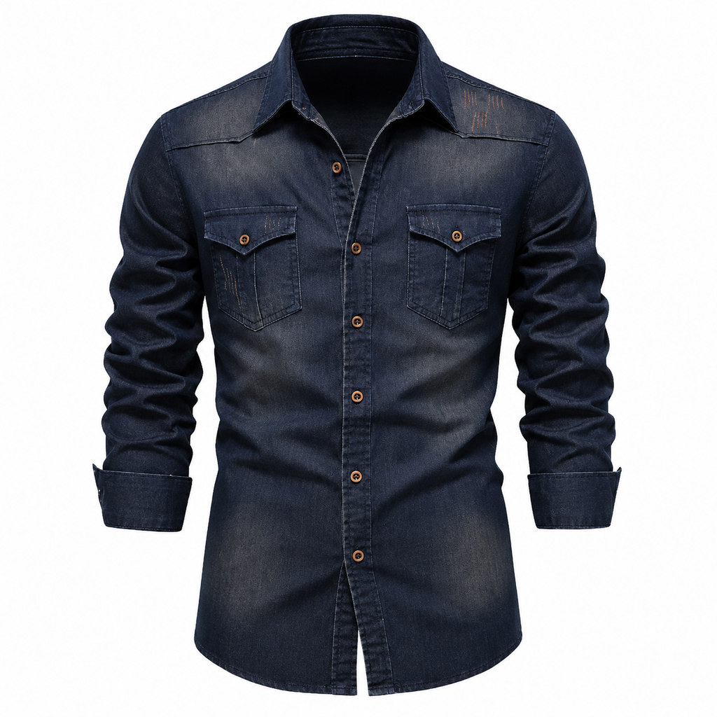Camisa vaquera de algodón AdaptiveFit: Confeccionada para hombre