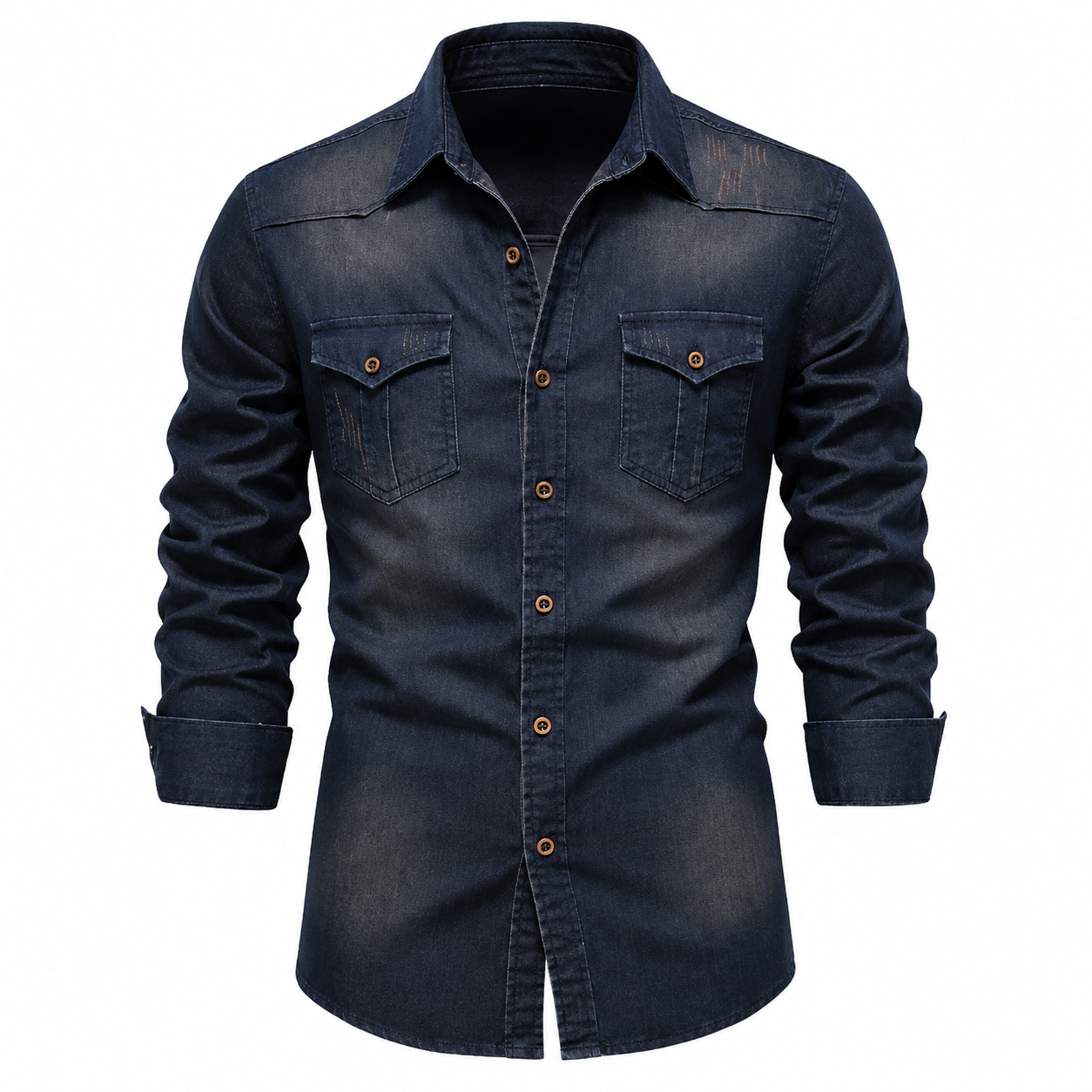 Camisa vaquera de algodón AdaptiveFit: Confeccionada para hombre