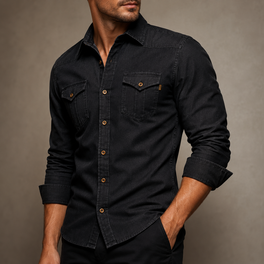 Camisa vaquera de algodón AdaptiveFit: Confeccionada para hombre