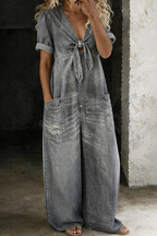 Maya™ | Mono denim con escote en V