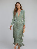 Sofía | Vestido con flecos elegante