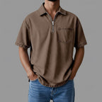 Denton Camisa de denim con cremallera