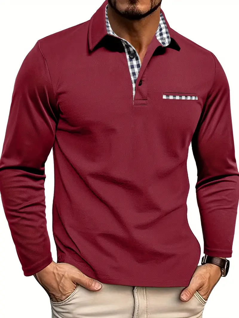 CARLOS | Polo de manga larga para hombre premium - comodidad suave, elegancia moderna, corte favorecedor