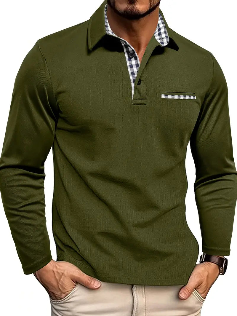 CARLOS | Polo de manga larga para hombre premium - comodidad suave, elegancia moderna, corte favorecedor