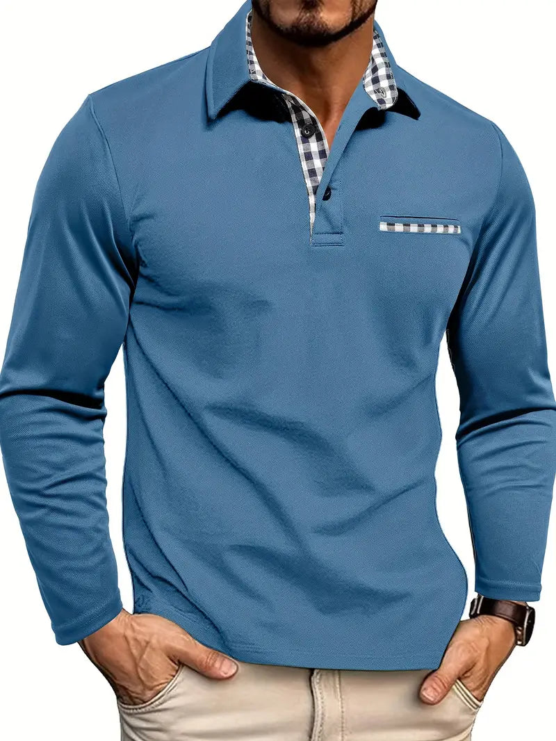CARLOS | Polo de manga larga para hombre premium - comodidad suave, elegancia moderna, corte favorecedor