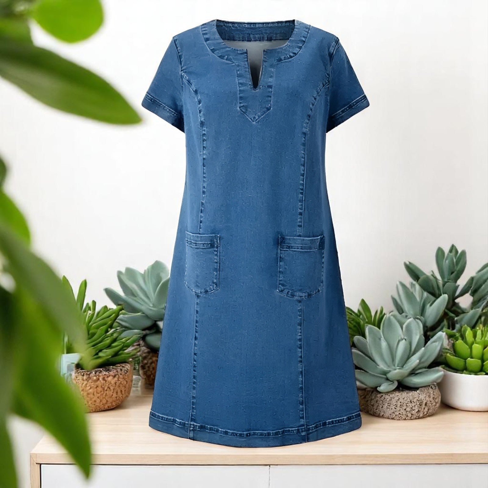 Teresa™ | Vestido de Denim Suave con Bolsillos Delanteros