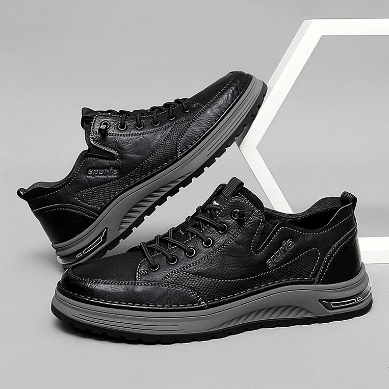 Zapatillas deportivas para hombre de alta calidad, antideslizantes, calzado de senderismo, estilo vintage, botas de montaña de cuero genuino