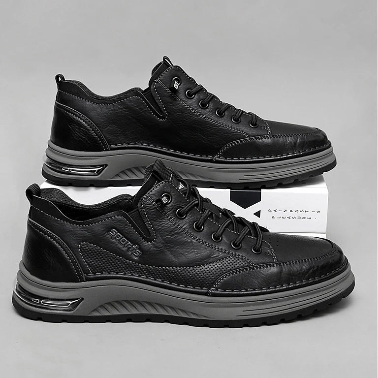 Zapatillas deportivas para hombre de alta calidad, antideslizantes, calzado de senderismo, estilo vintage, botas de montaña de cuero genuino