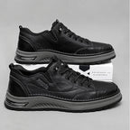 Zapatillas deportivas para hombre de alta calidad, antideslizantes, calzado de senderismo, estilo vintage, botas de montaña de cuero genuino