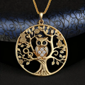 Collar del Árbol de la Vida con Búho Dorado