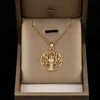 Collar del Árbol de la Vida con Búho Dorado