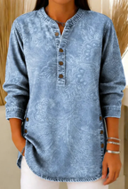Livia – Blusa Denim Floral