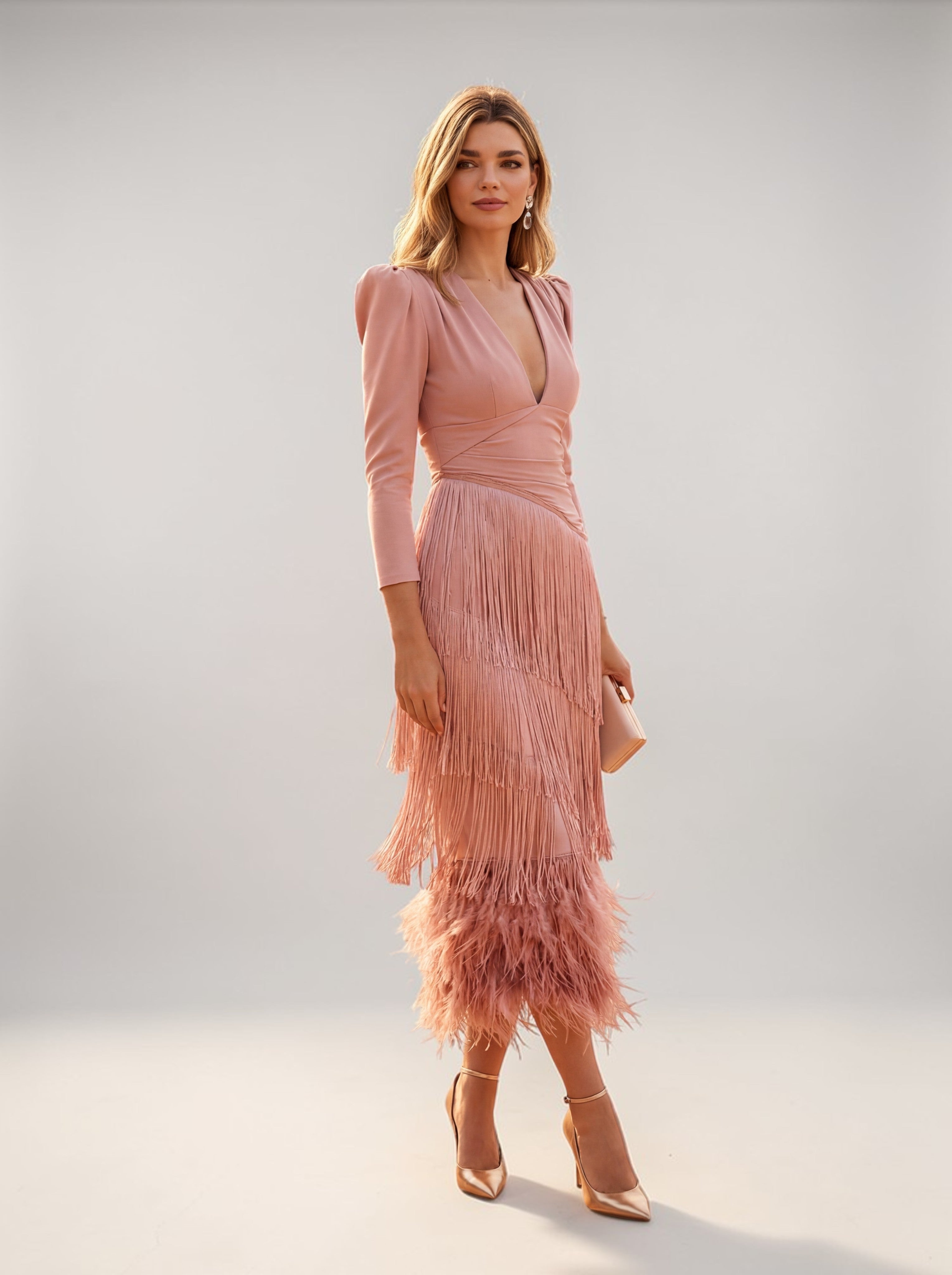 Sofía | Vestido con flecos elegante