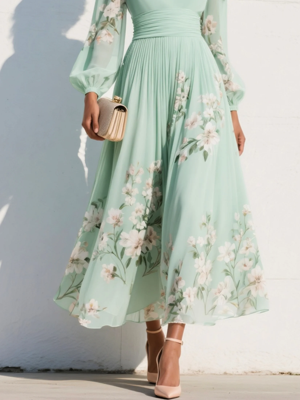 Serafina – vestido plisado con escote en V