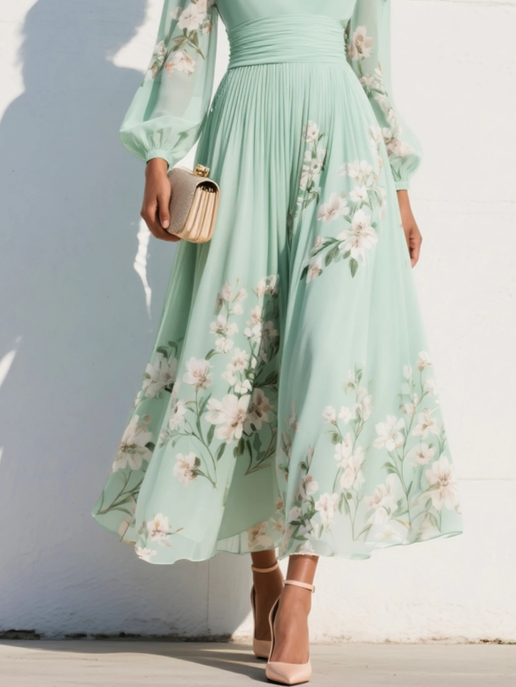 Serafina – vestido plisado con escote en V